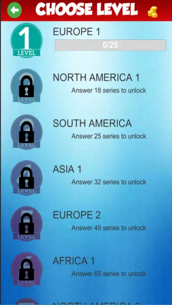 Coutries Capitals Quiz应用截图