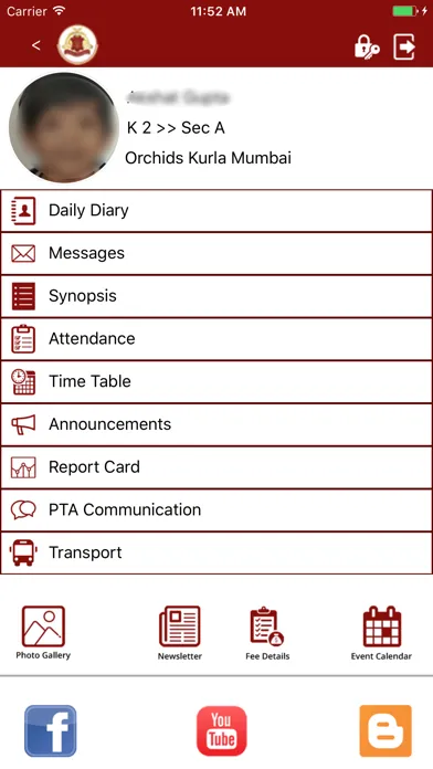 Capturas de tela do K12 Parent Portal