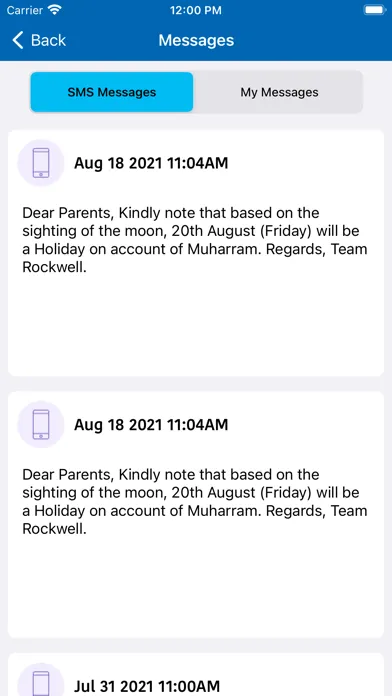 Capturas de pantalla de RockWell Parent Portal