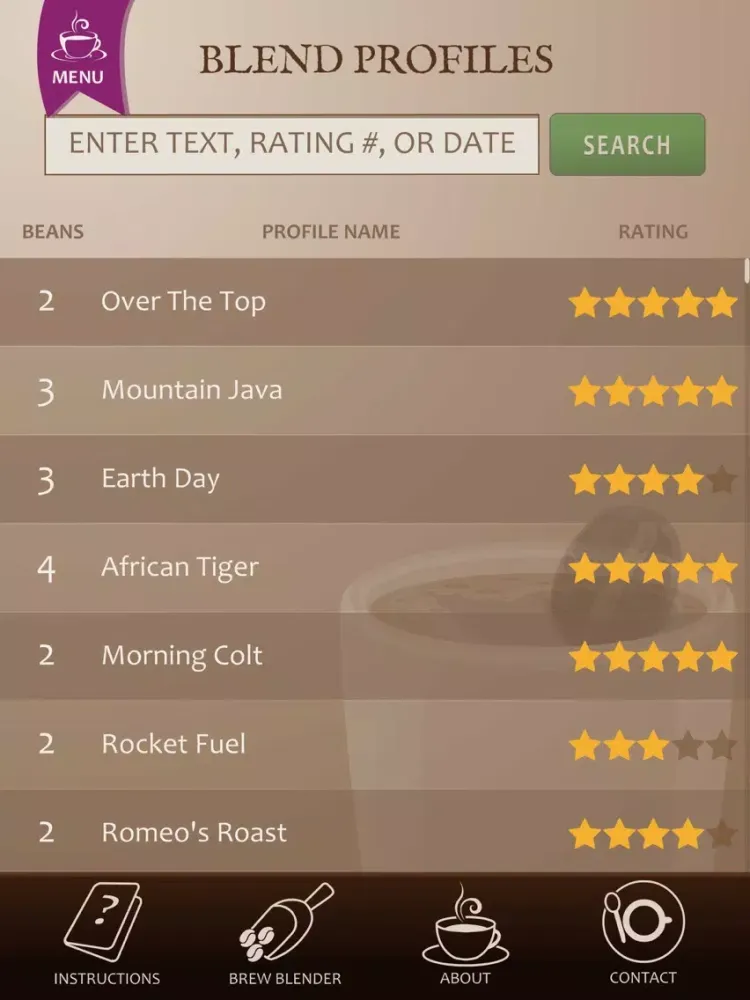 Coffee Blend Calculator iPad  스크린샷