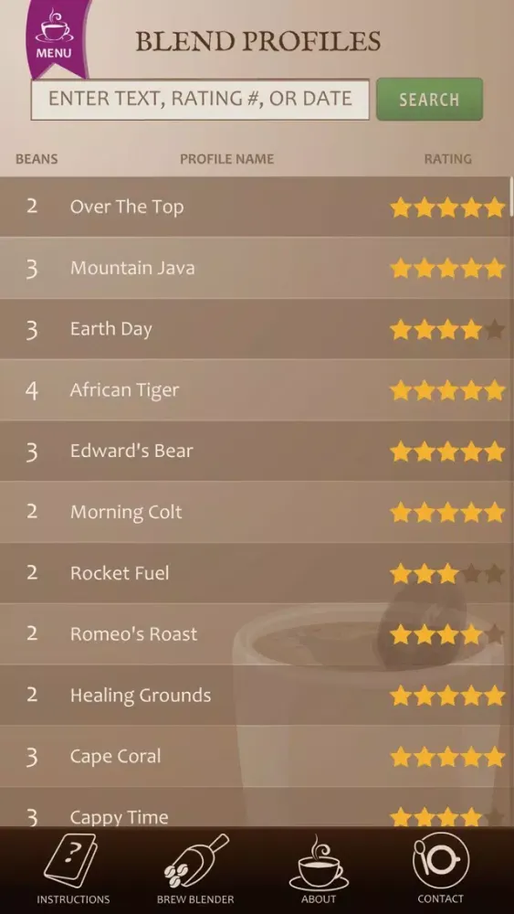 Coffee Blend Calculator 스크린샷