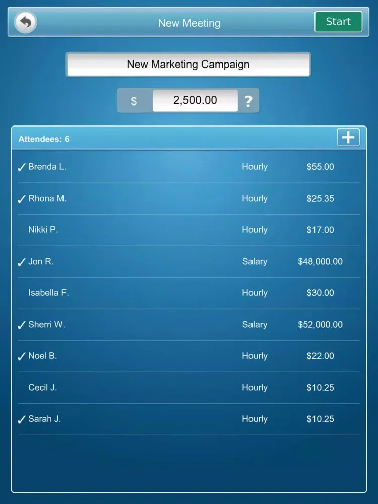 Capturas de pantalla de Meeting Calculator 2 iPad 