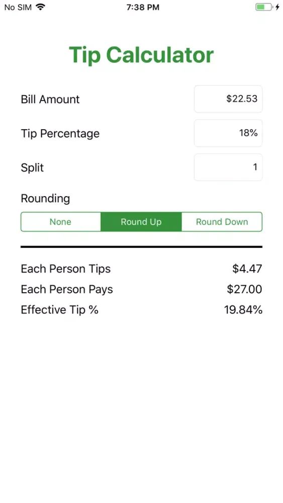 Tip Calculator Simple & Handy スクリーンショット