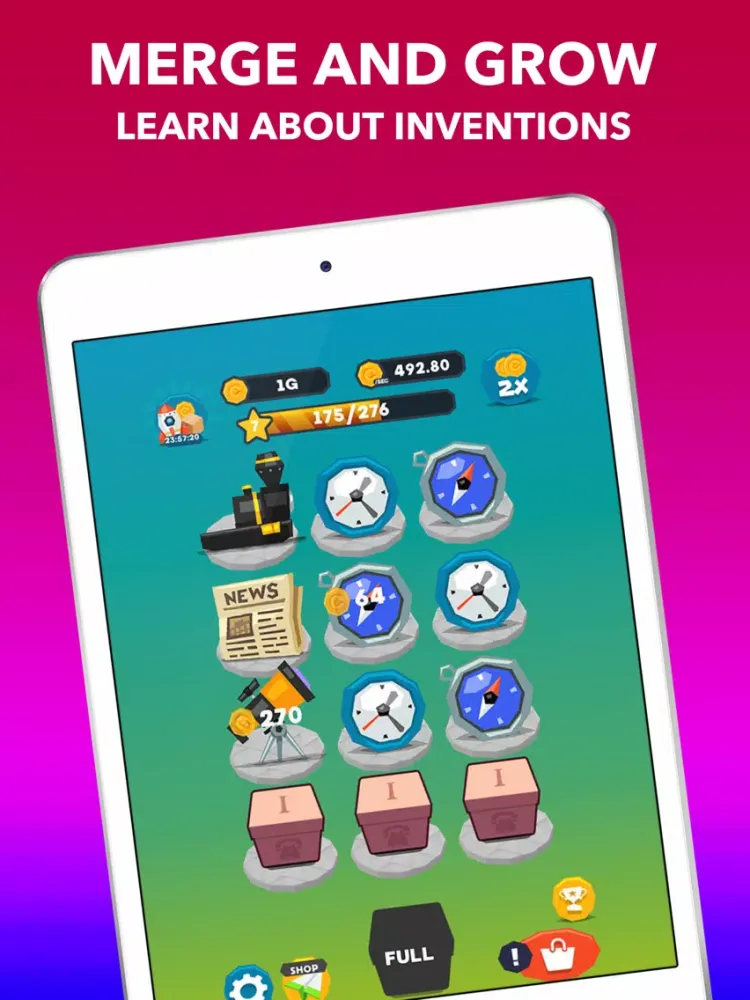 Merge Inventions Idle Learning iPad  Screenshots