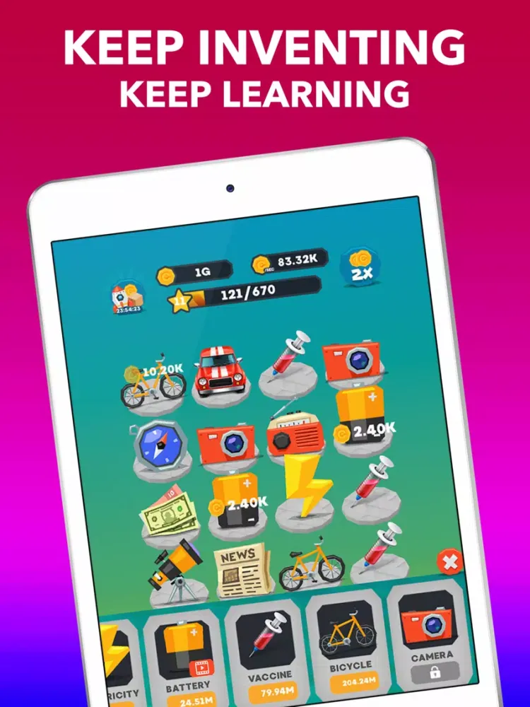 Merge Inventions Idle Learning iPad  Screenshots
