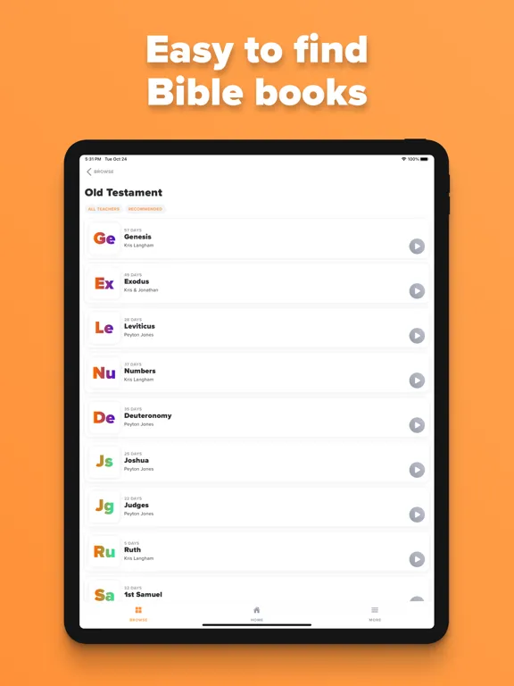 Capturas de pantalla de Through the Word iPad 