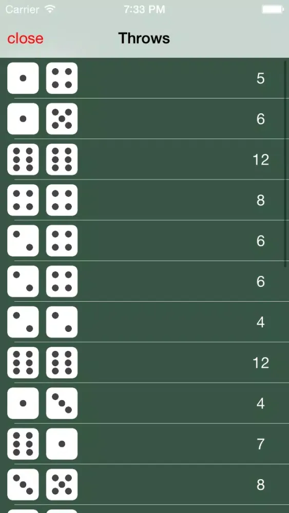 Captures d'écran de Throw Dice
