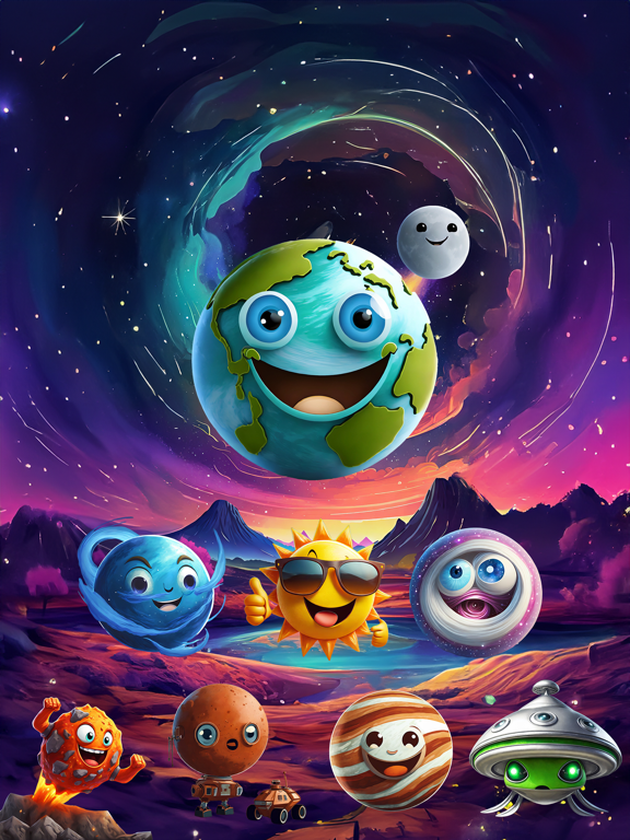 Space Faces Stickers iPad  스크린샷