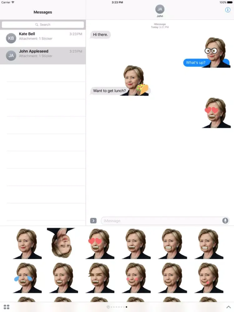 Screenshot di Hillary Clinton Emoji Sticker Pack iPad 
