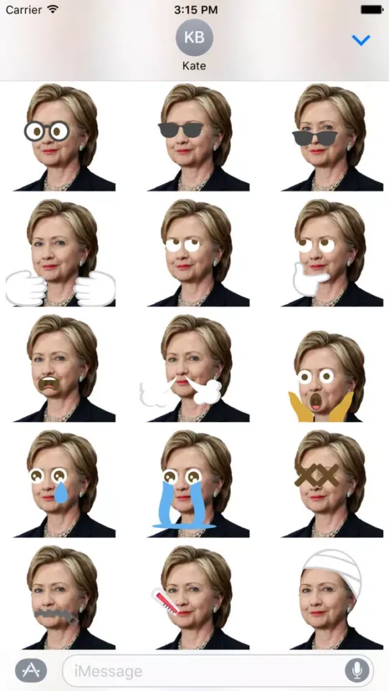 Screenshot di Hillary Clinton Emoji Sticker Pack