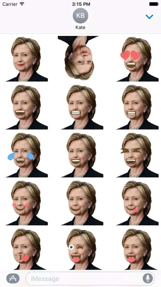 Screenshot di Hillary Clinton Emoji Sticker Pack
