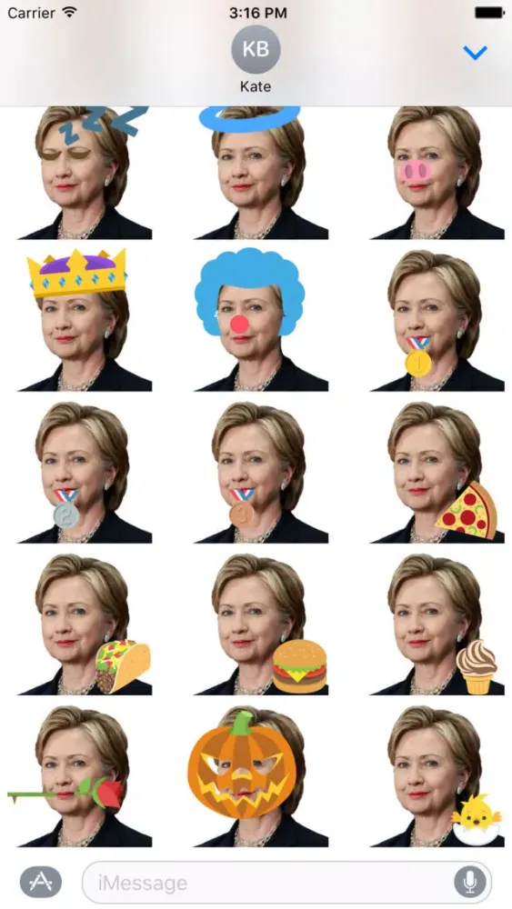 Screenshot di Hillary Clinton Emoji Sticker Pack
