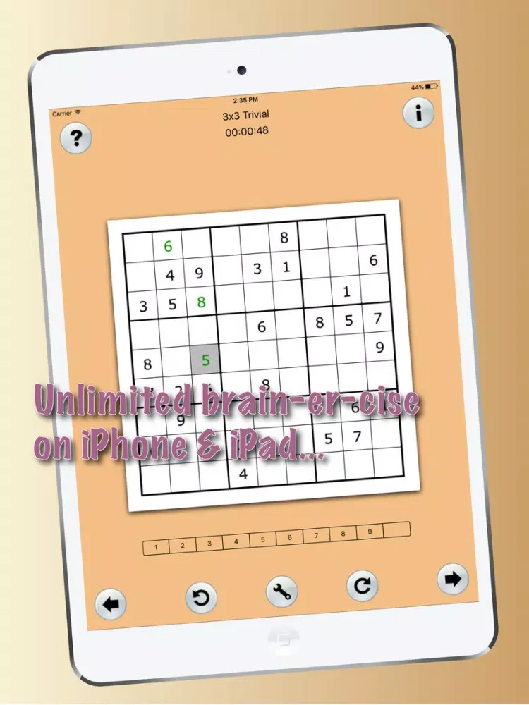 Tangkapan layar GE SudokuLite iPad 