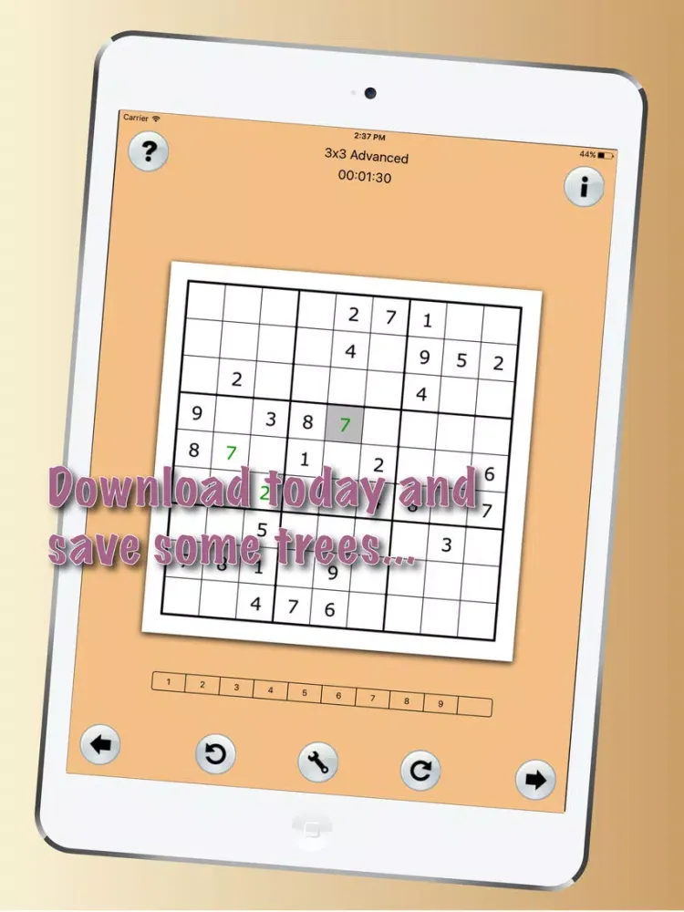 Tangkapan layar GE SudokuLite iPad 