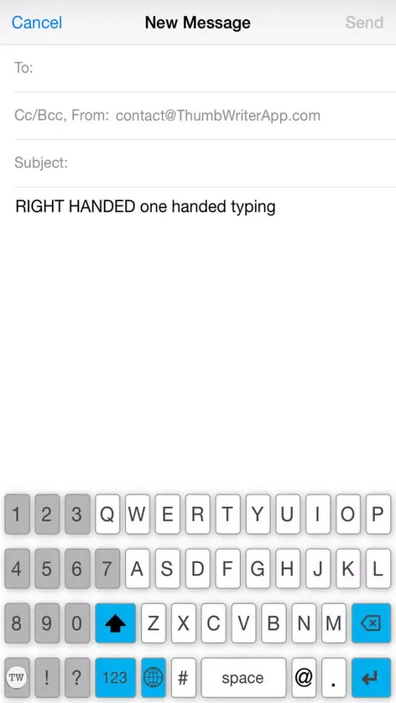 Capturas de tela do ThumbWriter One Handed Keyboard