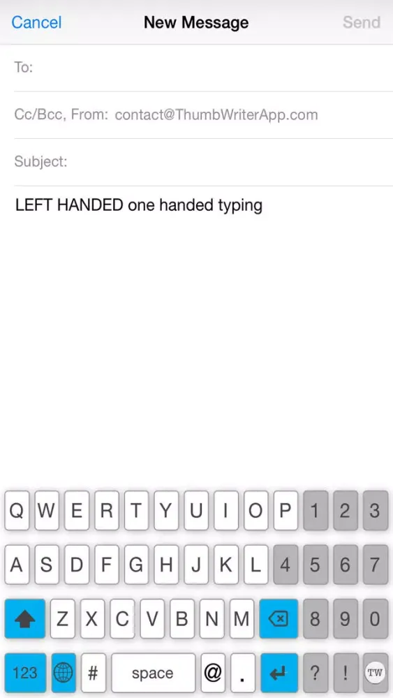 Capturas de tela do ThumbWriter One Handed Keyboard