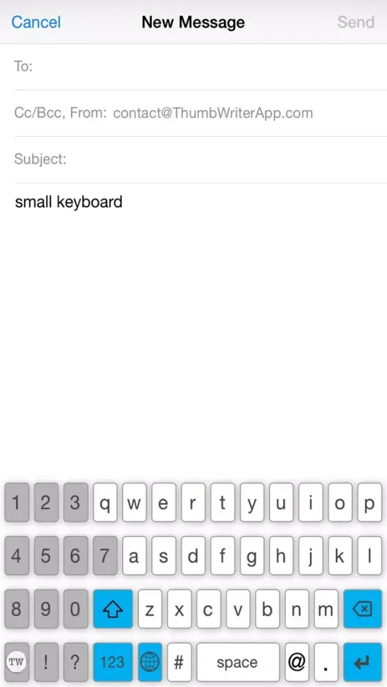 Capturas de tela do ThumbWriter One Handed Keyboard