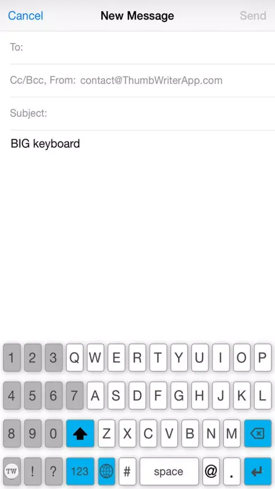 Capturas de tela do ThumbWriter One Handed Keyboard