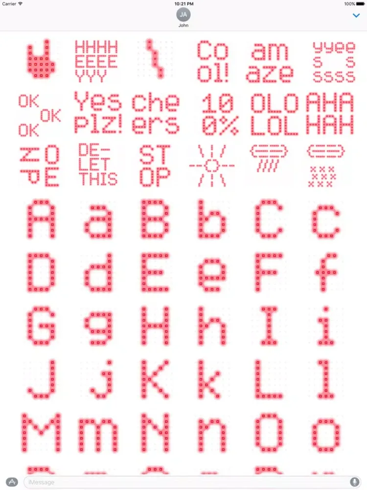 Capturas de pantalla de Next Stop: an LED-inspired font as a sticker pack iPad 