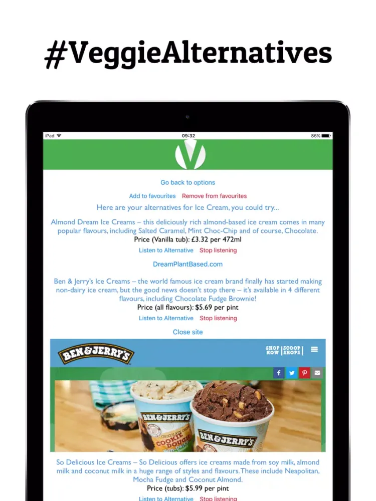 Veggie Alternatives iPad  Screenshots
