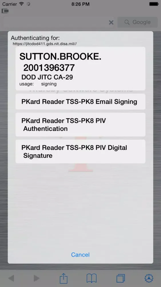 PKard for Good Technology Screenshots