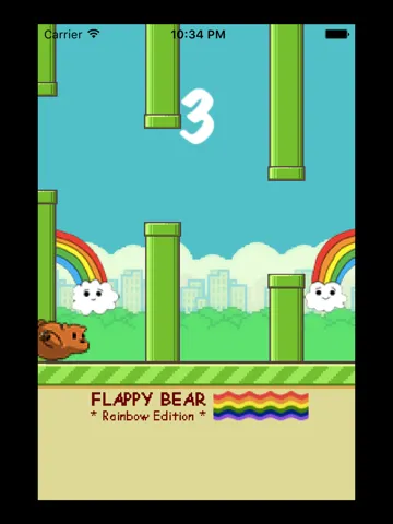 Flappy Bear - Rainbow Edition iPad  스크린샷