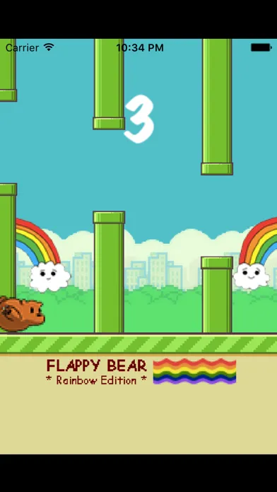 Flappy Bear - Rainbow Edition 스크린샷