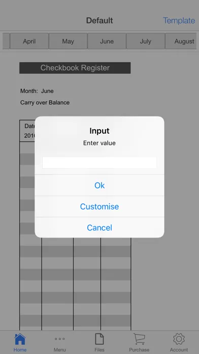 Monthly Check Register スクリーンショット