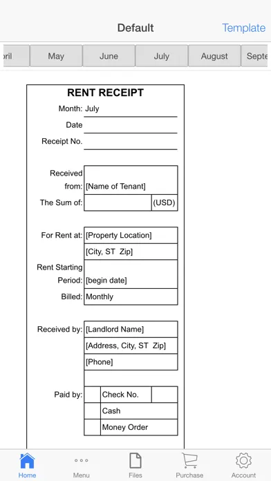 ภาพหน้าจอของ Monthly Rent Receipt