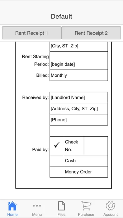 Rent Receipt スクリーンショット
