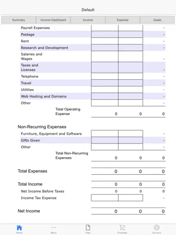 Capturas de tela do Business Budget Pro iPad 