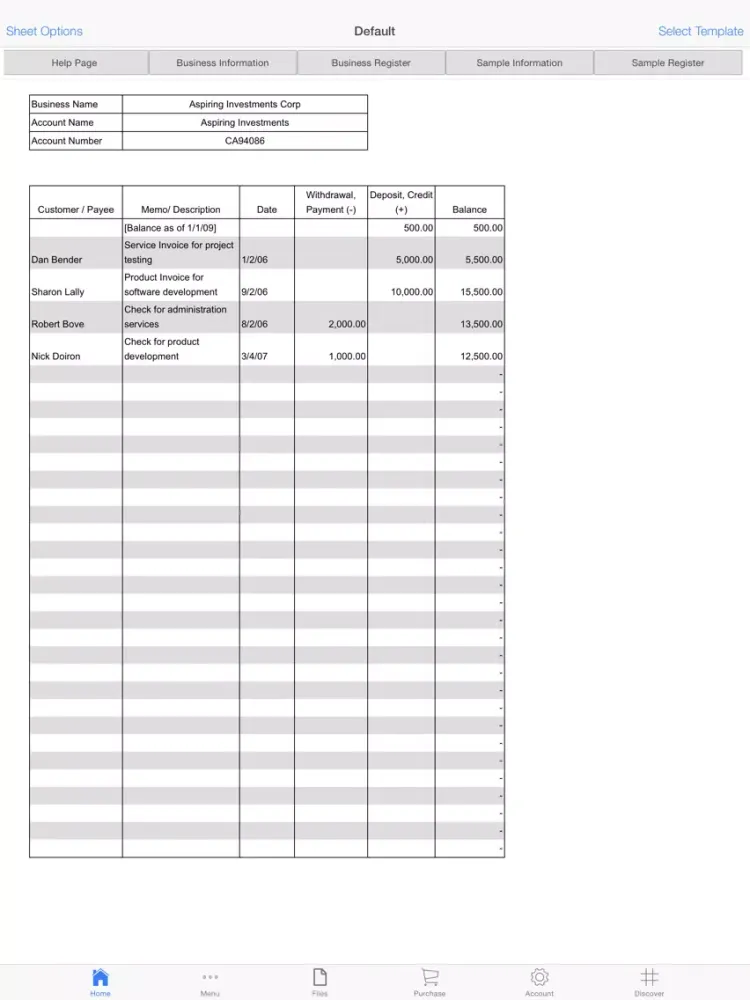 Tangkapan skrin Business Ledger Pro iPad 