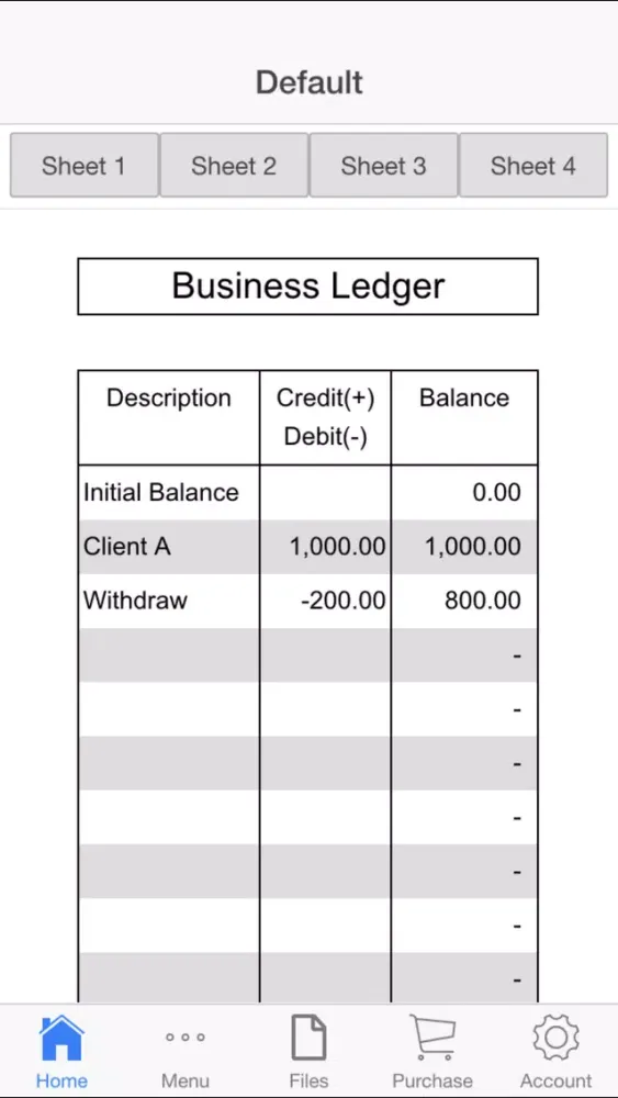 Tangkapan skrin Business Ledger Pro