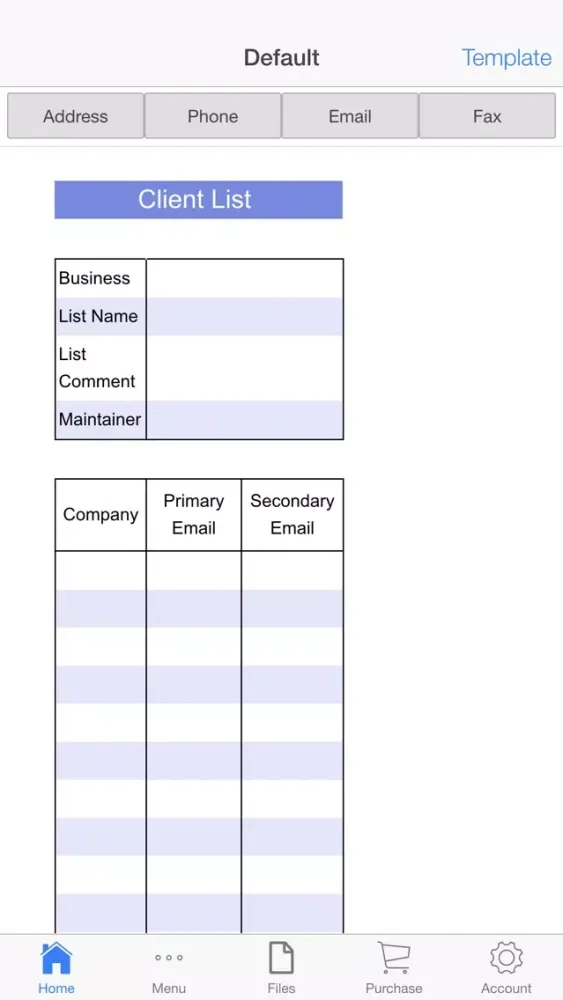 Client List Screenshots