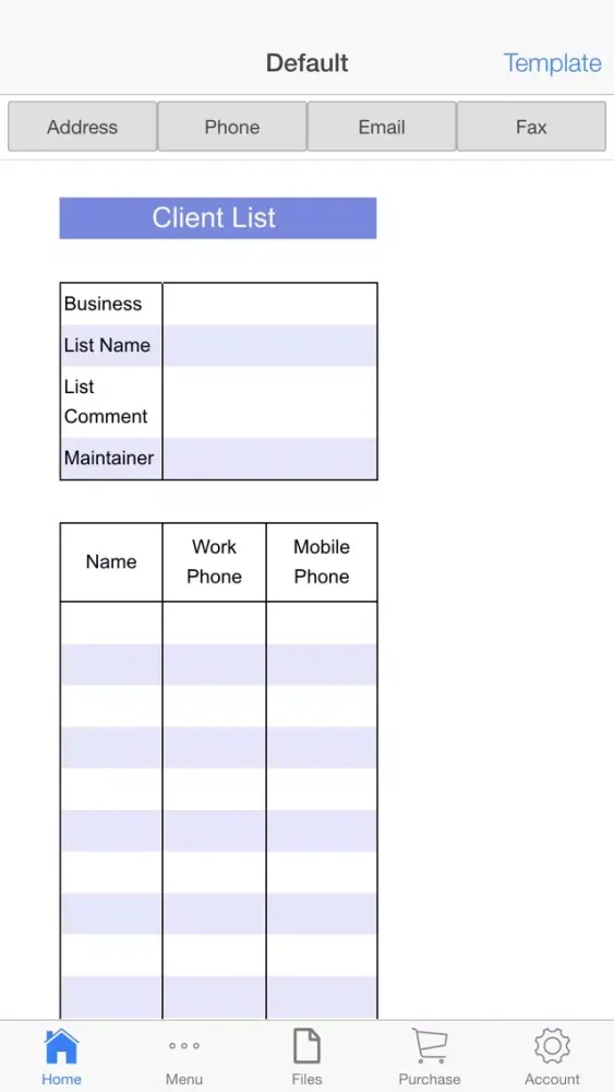 Client List Screenshots
