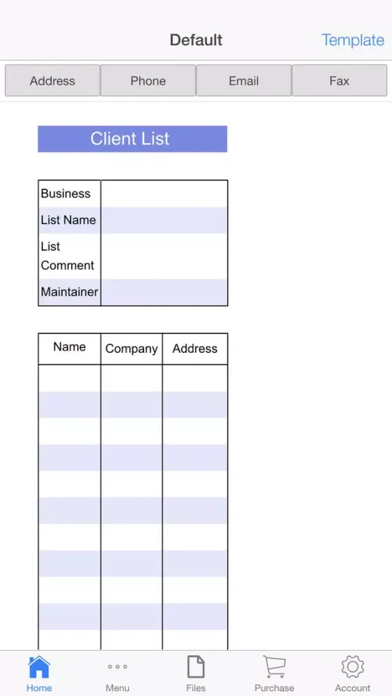 Client List Screenshots