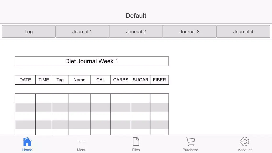 Capturas de tela do Food Log Book