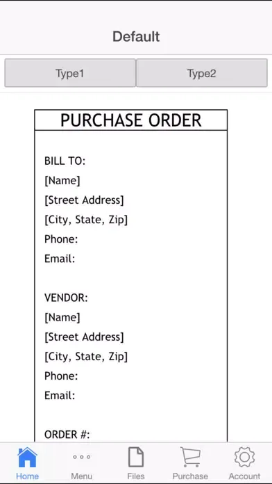 Ảnh chụp màn hình của Purchase Order