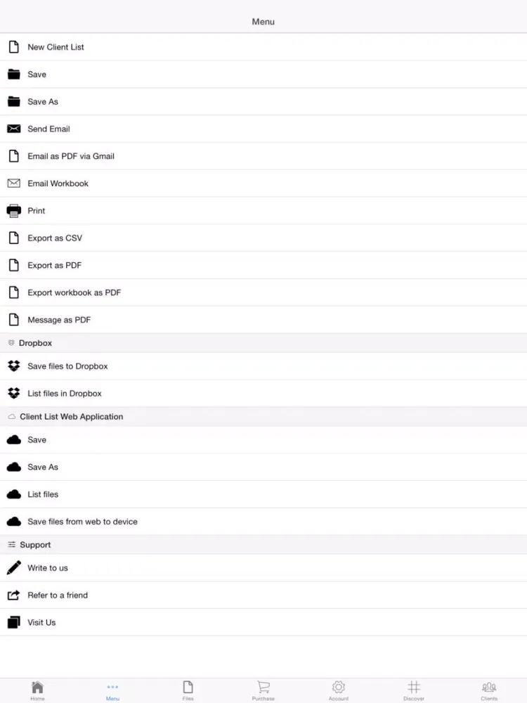 Customer Log iPad  Screenshots