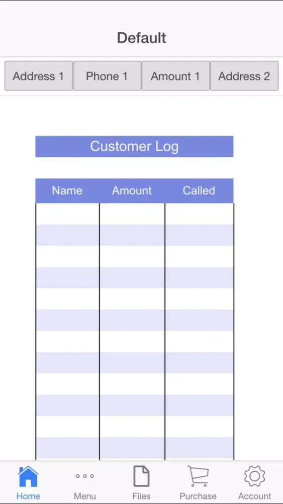 Customer Log Screenshots