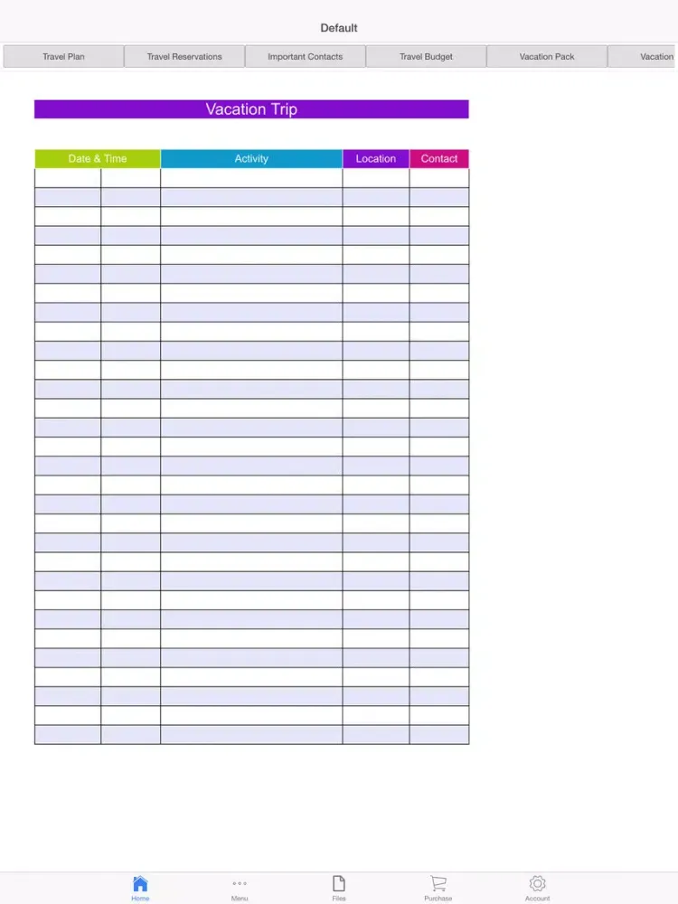 Vacation Planner iPad 应用截图