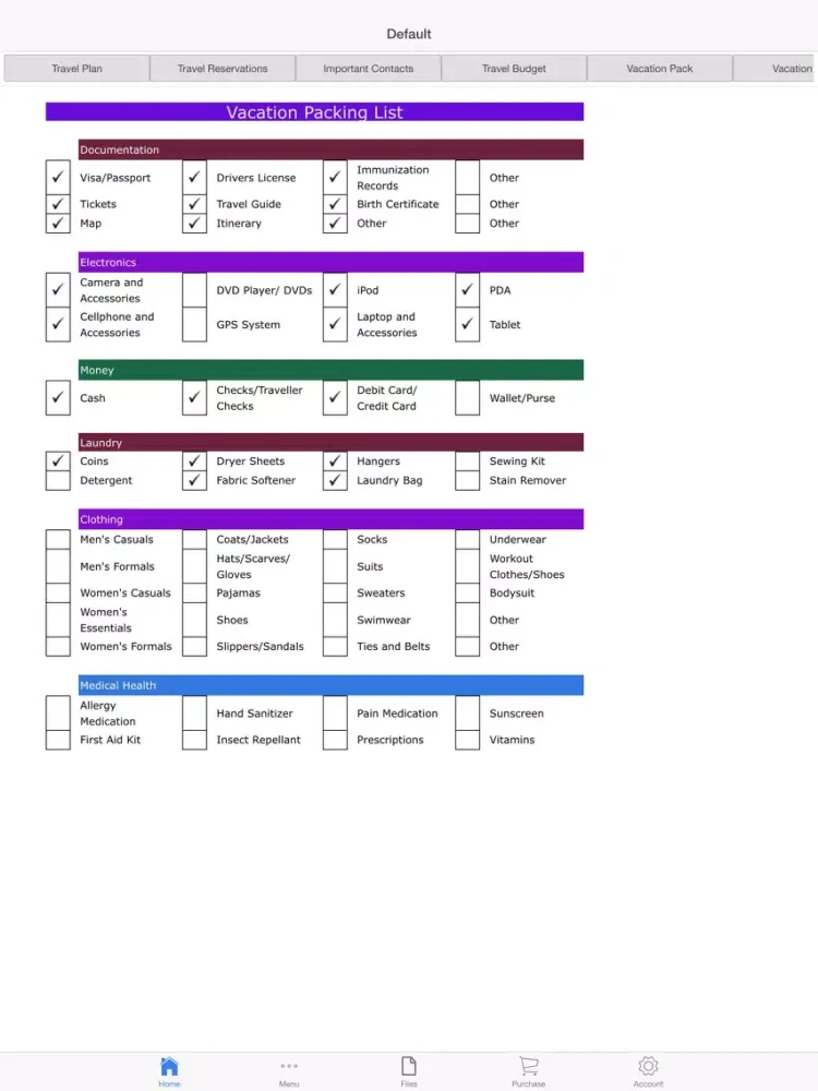 Vacation Planner iPad 应用截图