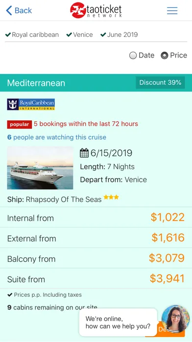 Capturas de tela do Ticketroyal - Cruises