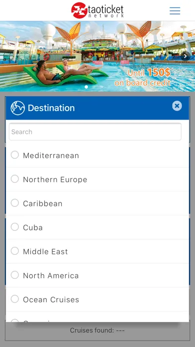 Capturas de tela do Ticketroyal - Cruises