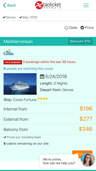 Capturas de pantalla de Taoticket - Cruises