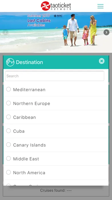Capturas de pantalla de Taoticket - Cruises