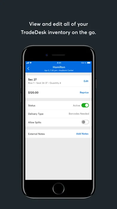 Zrzuty ekranu TradeDesk by Ticketmaster