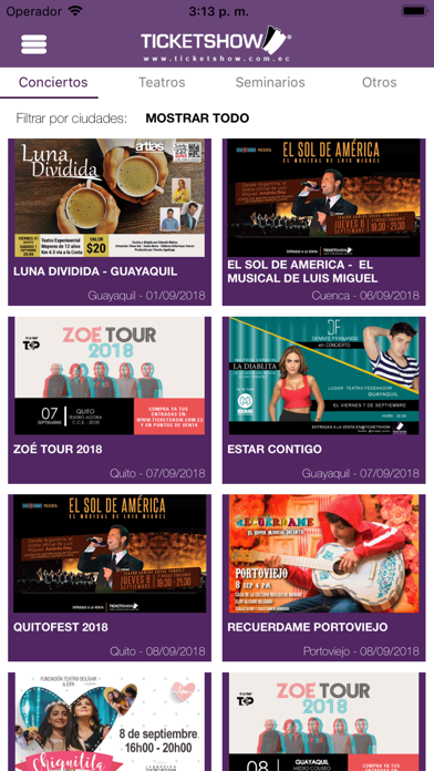 Zrzuty ekranu Ticketshow