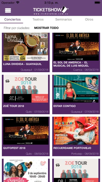 Tangkapan layar Ticketshow
