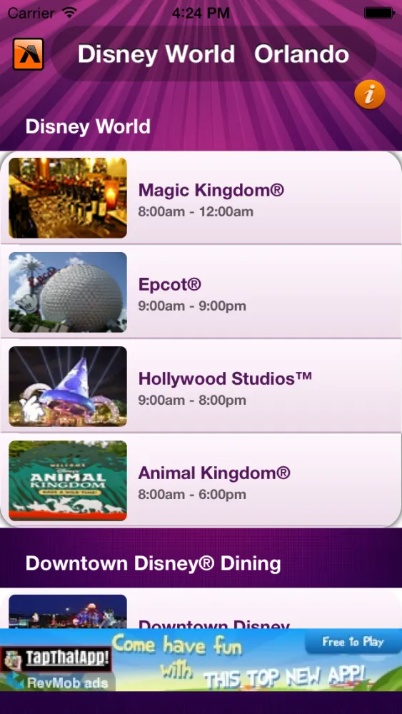 Captures d'écran de Wait Time For Disney Orlando by apptasmic.com